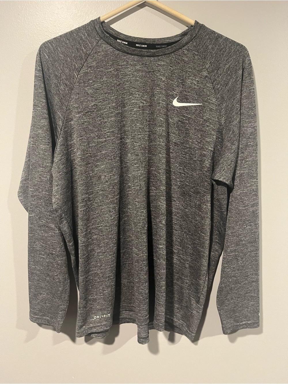 Nike Gray Dri-FIT Long Sleeve Training Tee UPF 40+